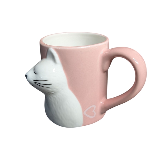Cat Couple Set of Two Coffee Mugs Kissing Cats Pink and Blue Ceramic Mugs - Picture 6 of 16